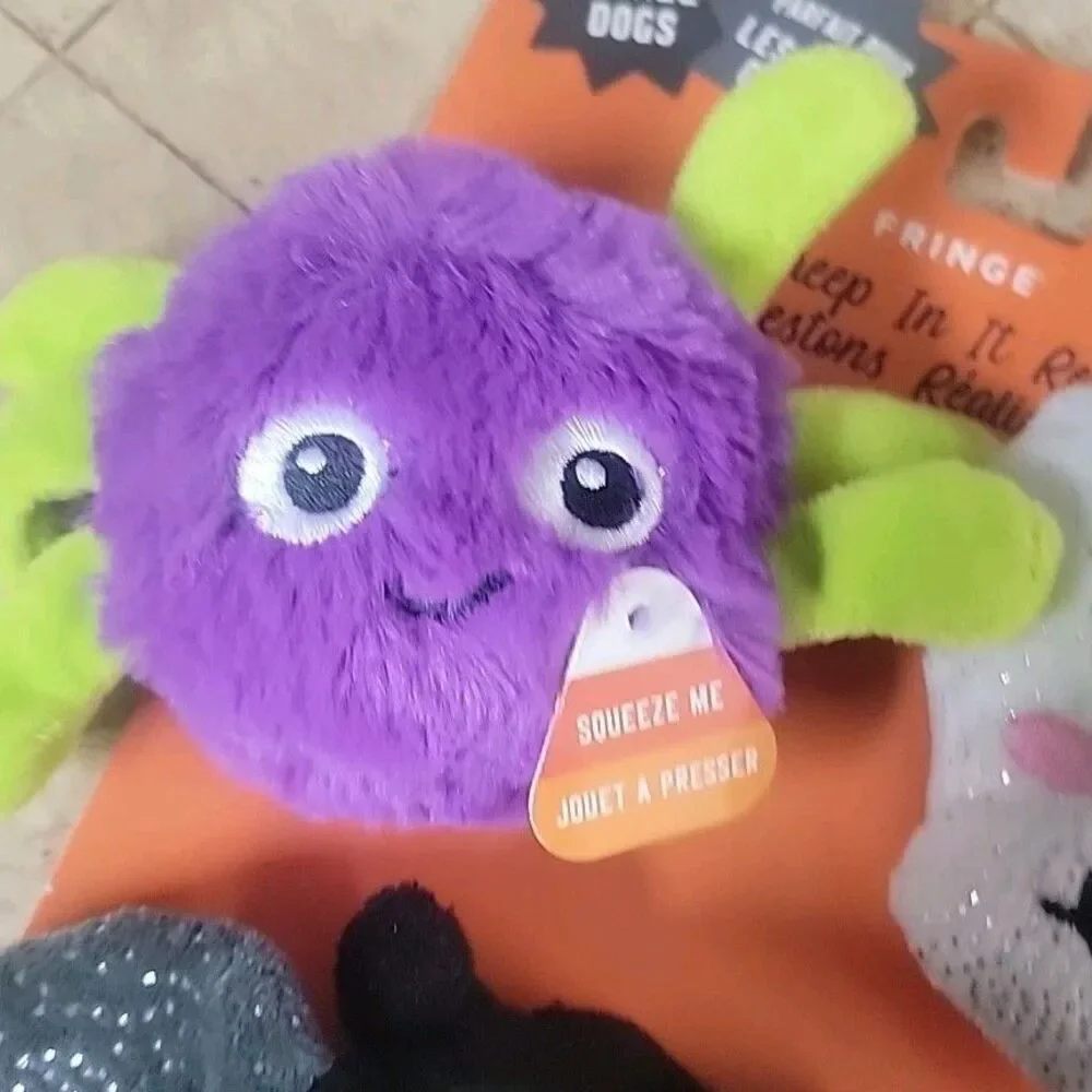 Fringe Plush Squeaky Toys 3 Pack - Creep In It Real - NEW